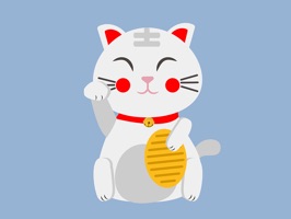 Animated LUCKy Cat Maneki Neko Money Stickers Pack
