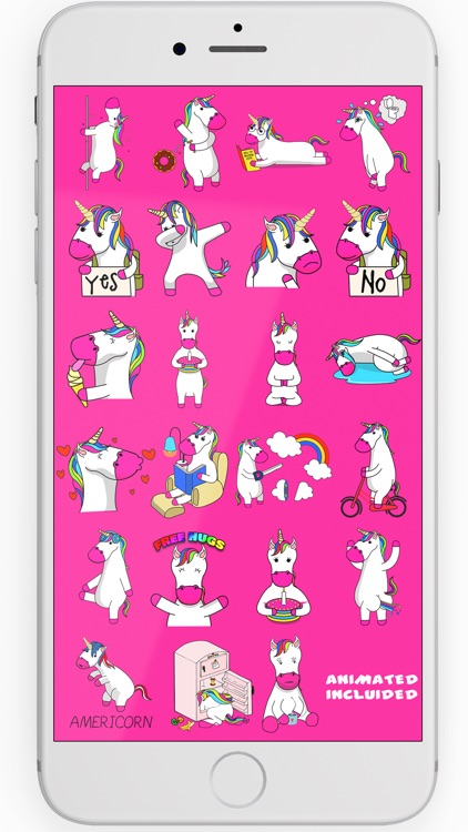 Unicorn Stickers animated Fluffy Unicorn Emojis