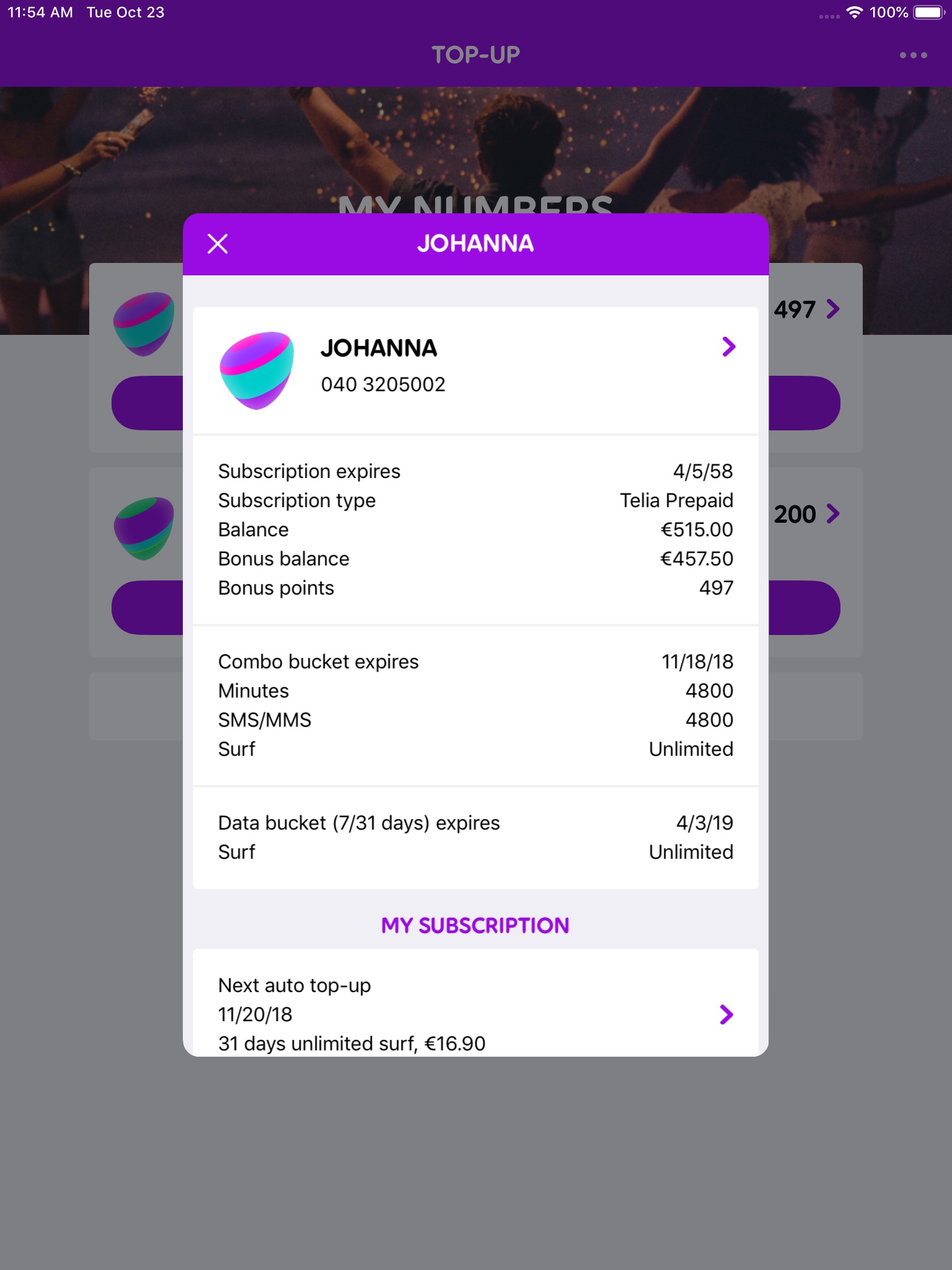 Telia Prepaid –lataussovellus screenshot 3