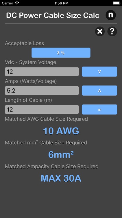 DC Power Cable Size Calc screenshot-4