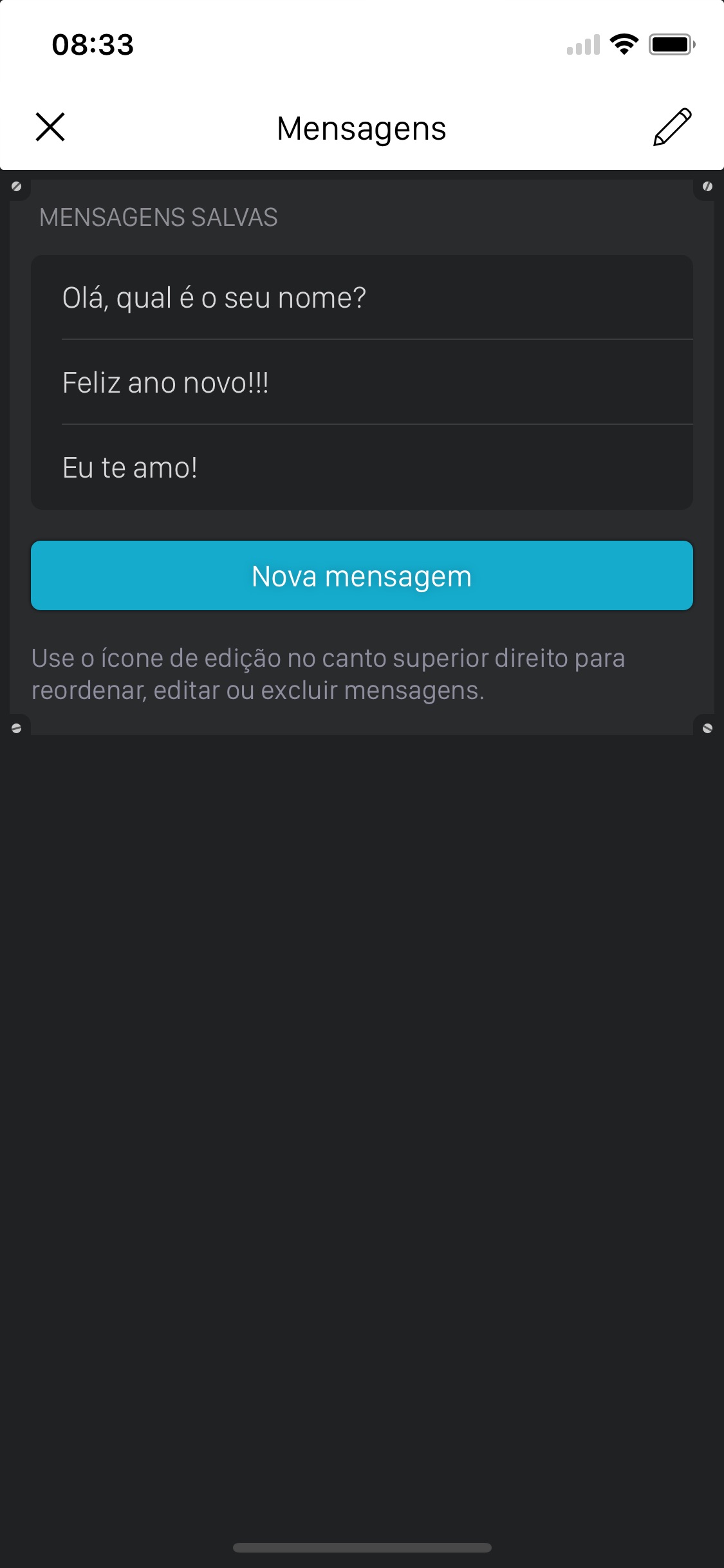 Screenshot do app LEDit