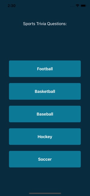 Sports Trivia App