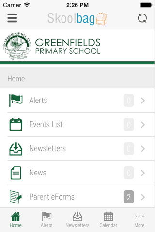 Greenfields Primary School - Skoolbag screenshot 2