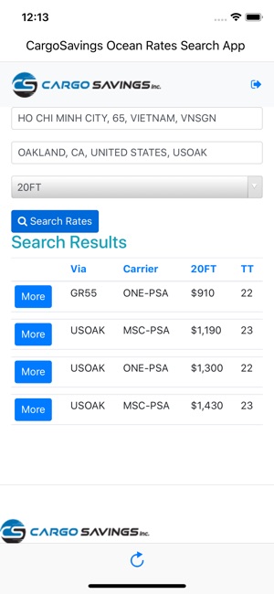 CargoSavings App