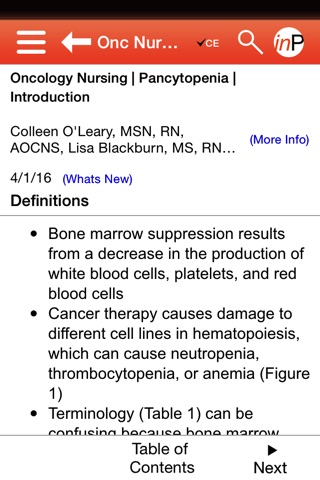 inPractice Oncology Nursing screenshot 2