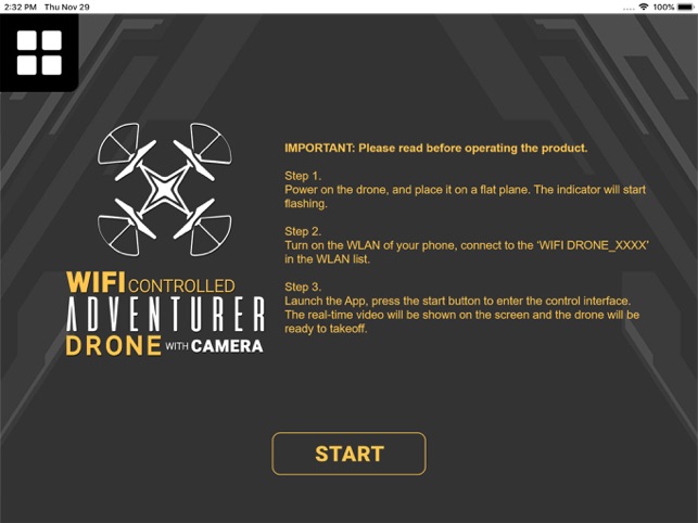 wifi controlled adventurer drone with camera