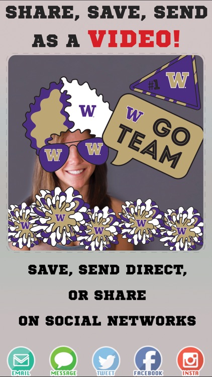 Washington Huskies Animated Selfie Stickers screenshot-3