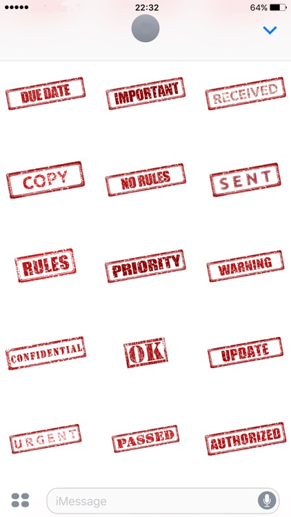 Red Rubber Stamp Stickers