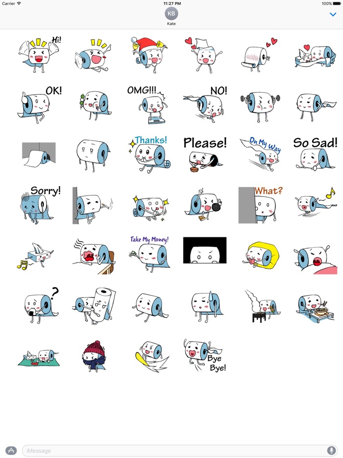 Cute Toilet Paper Sticker