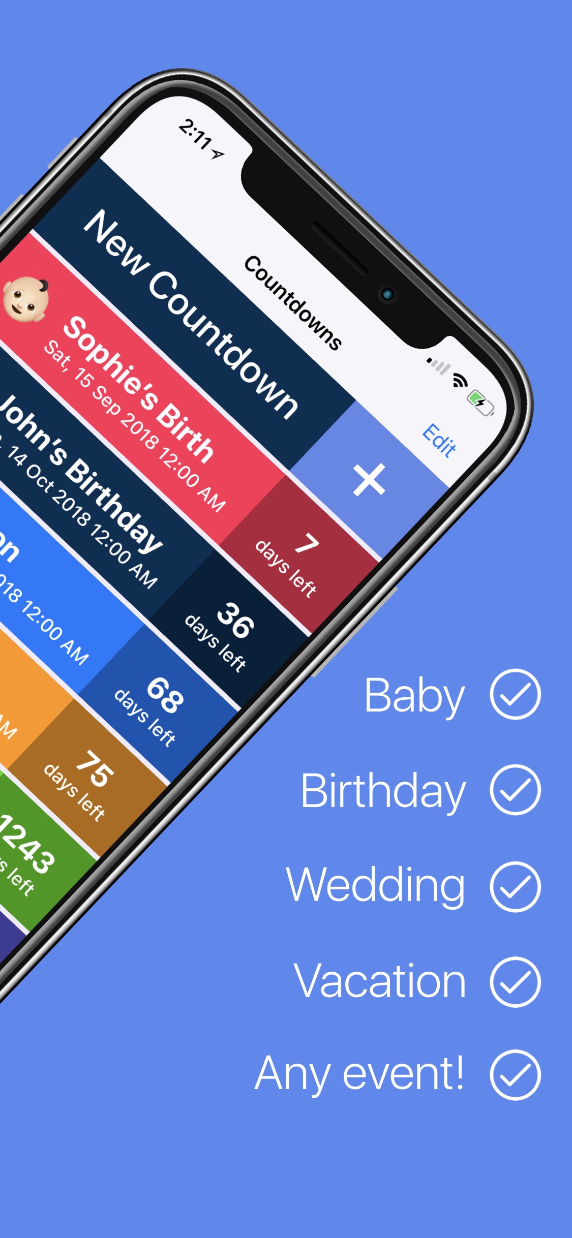 Screenshot do app The Countdown App