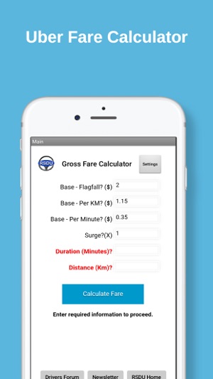 Uber Gross Fare Calculator