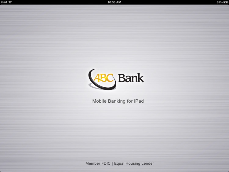 ABC Bank Mobile Banking for iPad