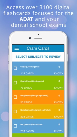 ADAT Oral Diagnosis Cram Cards