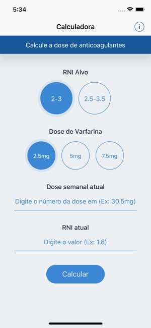 Calculadora de Anticoagulante