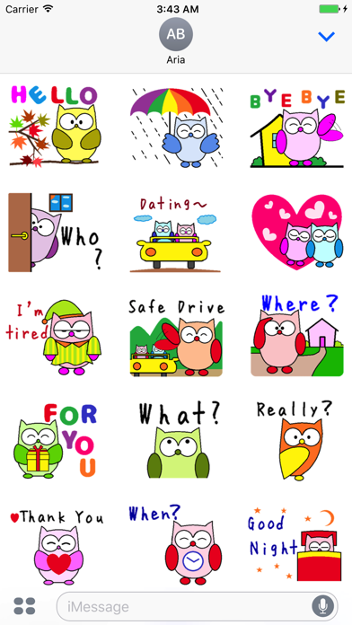 How to cancel & delete Colorful Owls BirdMoji Sticker from iphone & ipad 1