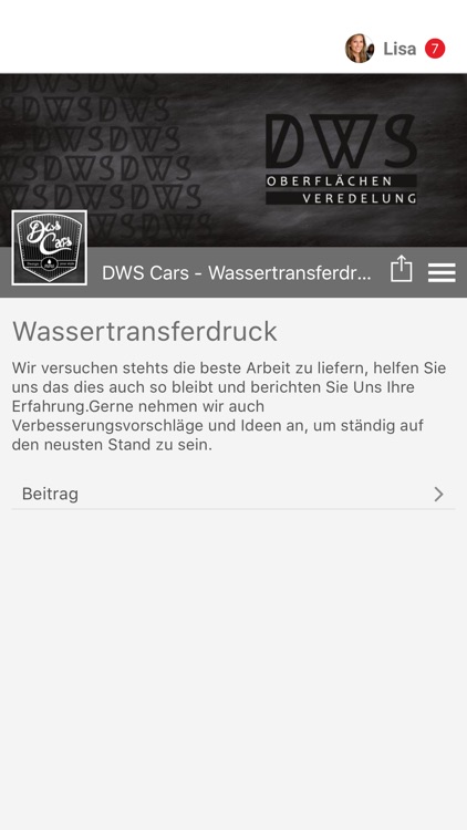 DWS Cars - Wassertransferdruck