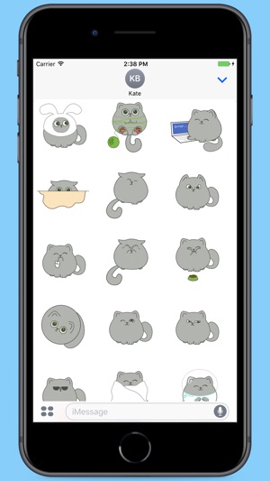 Circle Grey Kitty Stickers(圖2)-速報App