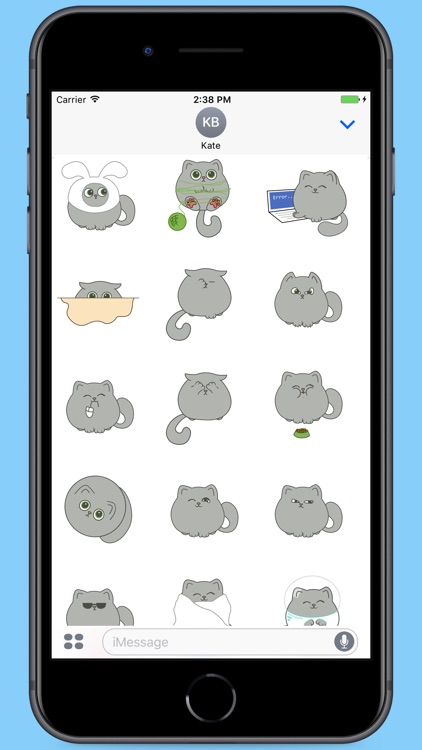 Circle Grey Kitty Stickers