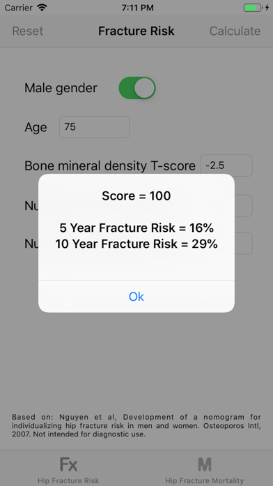 Hip Fracture Risk Calculator screenshot 2
