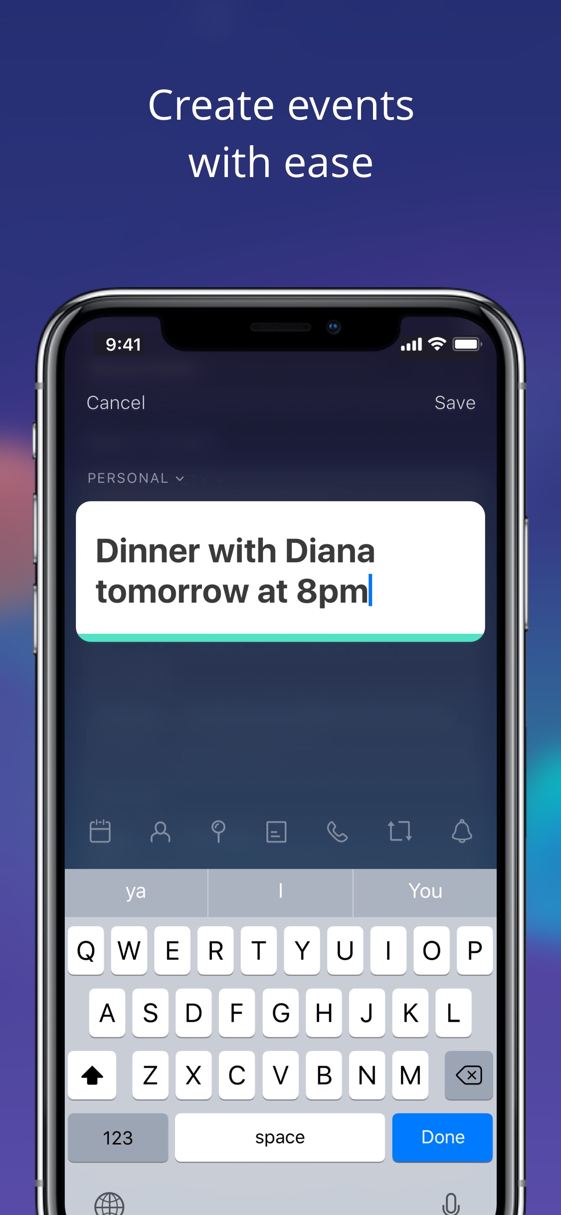 Screenshot do app Newton Calendar
