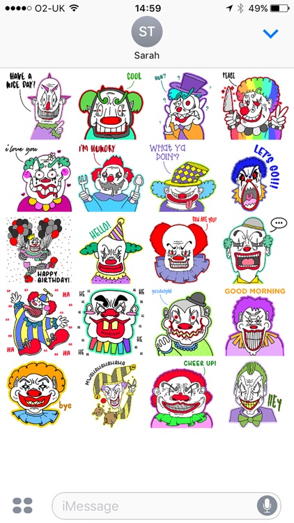 Scary Clown Stickers