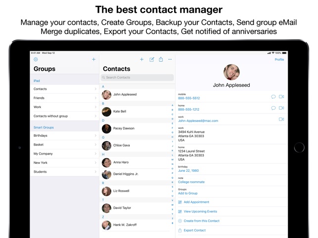 ContactsXL (for iPad)