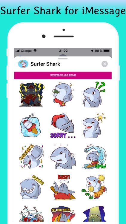 Surfer Shark for iMessage