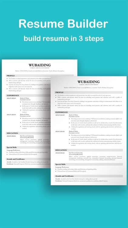 Resume and CV Builder