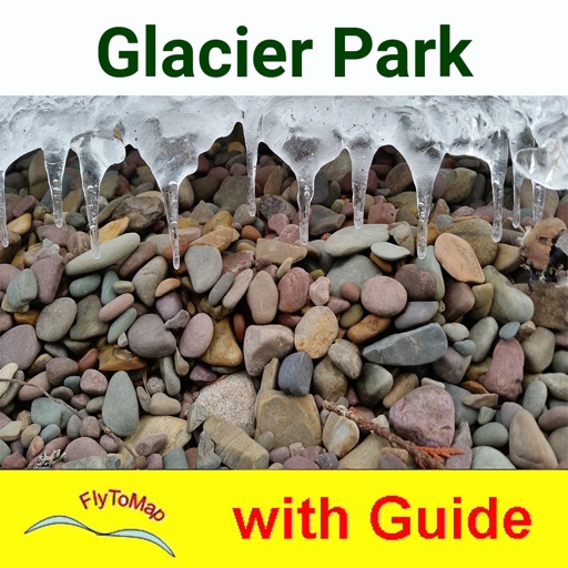 Glacier NP GPS and outdoor map with guide icon