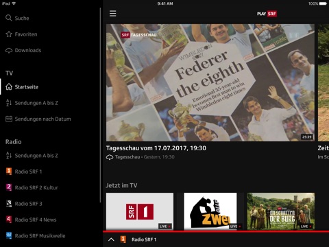 Play SRF: Streaming TV & Radio screenshot 2