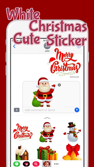White Christmas Cute Sticker screenshot 3