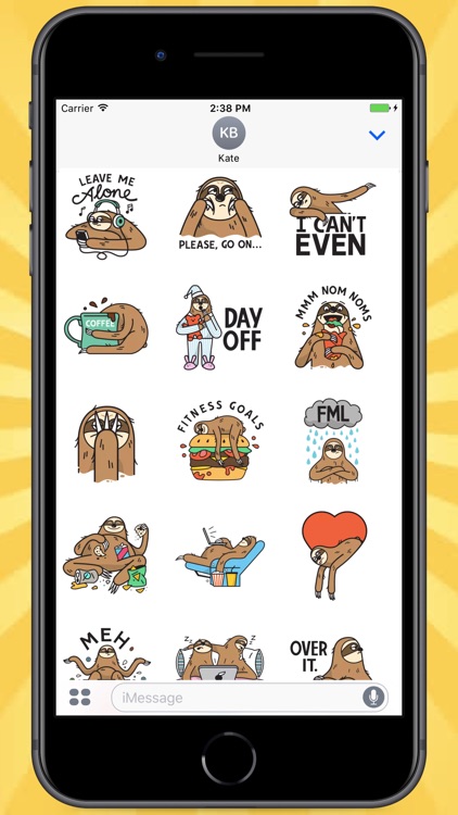 Lazy Crazy Sloth Stickers