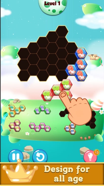 Dinosaur hexagon puzzle games