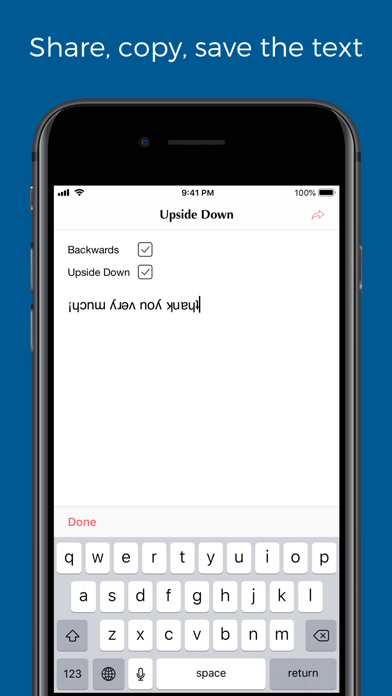 Upside down text keyboard screenshot 2