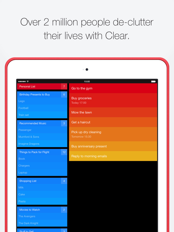 Clear – Tasks, Reminders & To-Do Lists screenshot