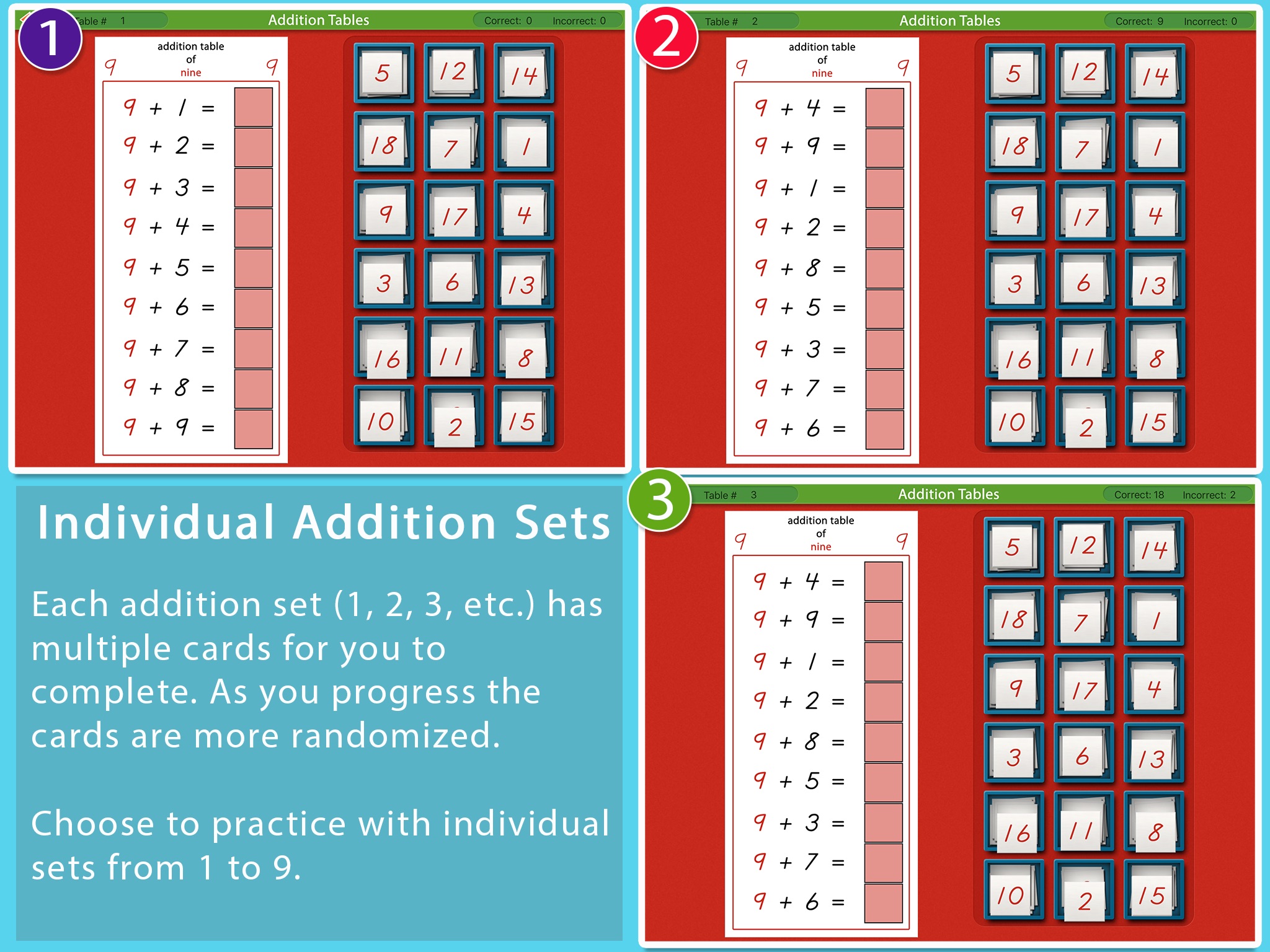 Addition Tables - Montessori screenshot 3