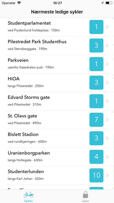 Screenshot #1 pour Finn Sykkel - En bysykkel app