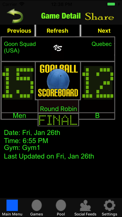 Goalball Scoreboard Screenshot 2