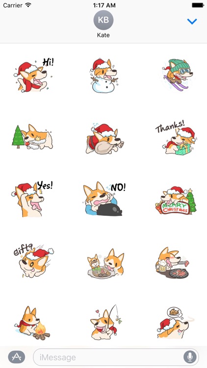 Merry Xmas Corgi Dog Sticker