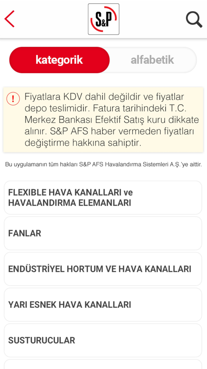 Fiyat Listesi