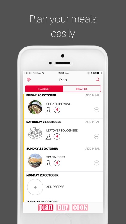 Plan Buy Cook meal planner screenshot-0