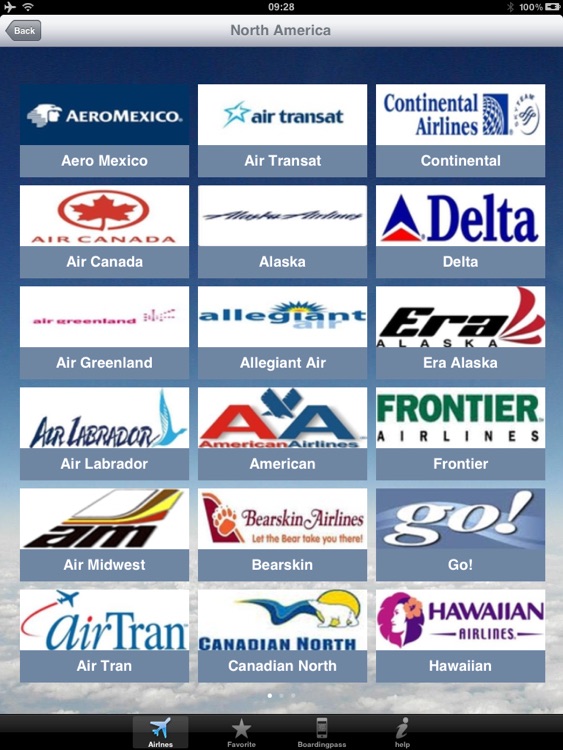 Airline Flight Check-In Americas for the iPad