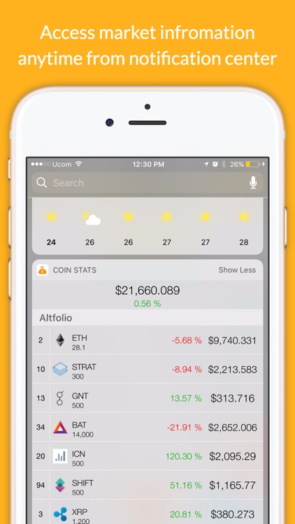 Coin Stats - BTC, ETH, XRP prices and altfolio
