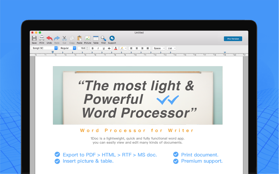 1Doc 1.1.2  Word Processor for Writer