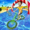 BMX Cycle Water Surfing Stunt