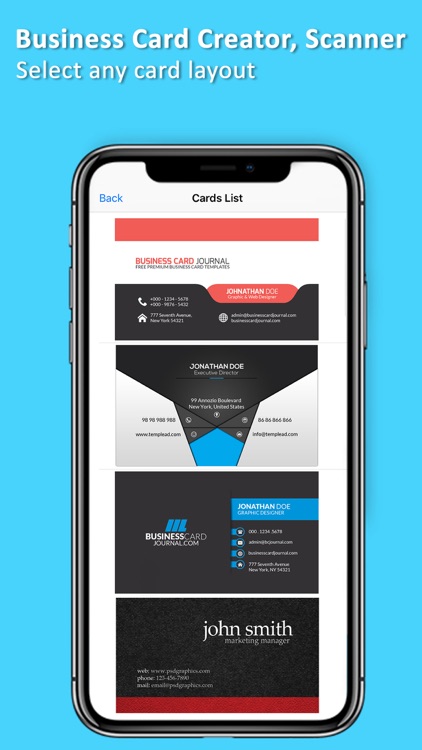 Business Card Creator, Scanner