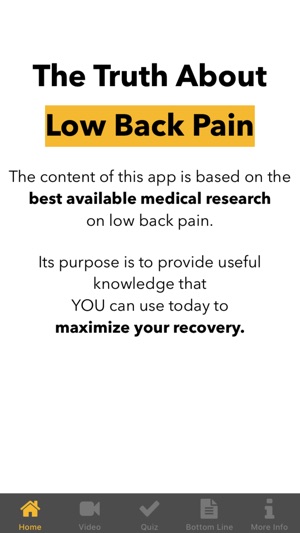 The Truth About Low Back Pain