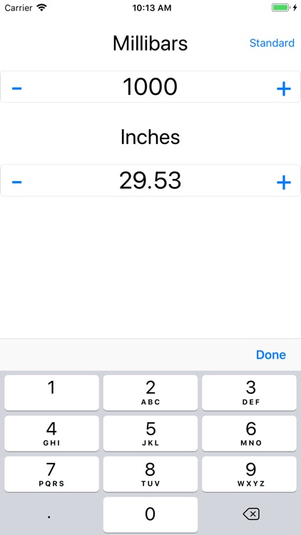 Millibar / Inches Calculator