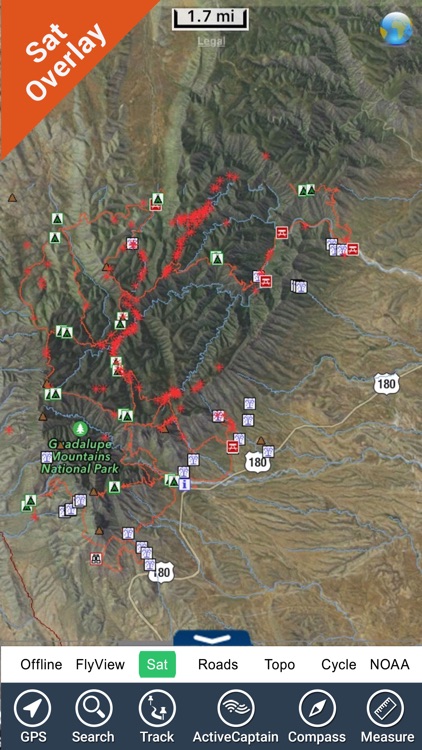 Guadalupe Mountains NP GPS Map Navigator