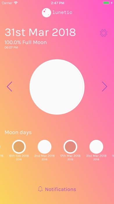 Lunetic - moon phase tracker screenshot 2